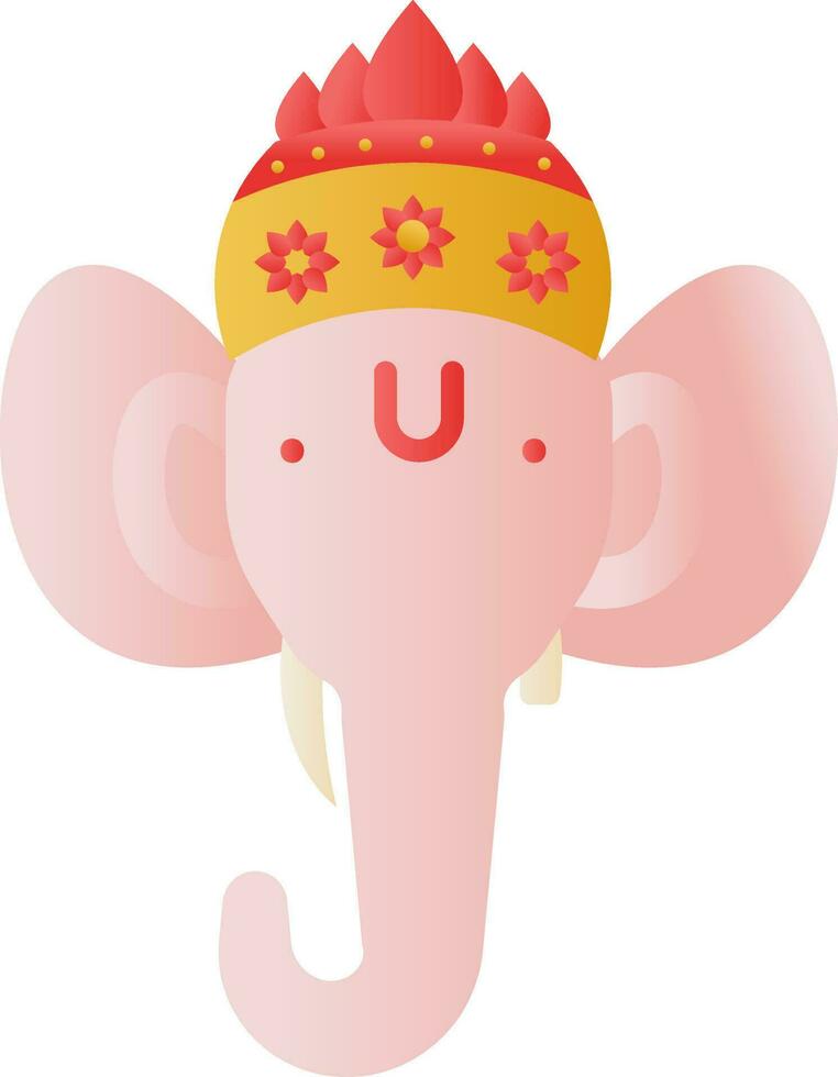 heer ganesha gezicht kleurrijk icoon in vlak stijl. vector