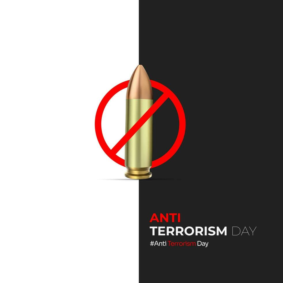 nationaal anti terrorisme dag sociaal media post vector