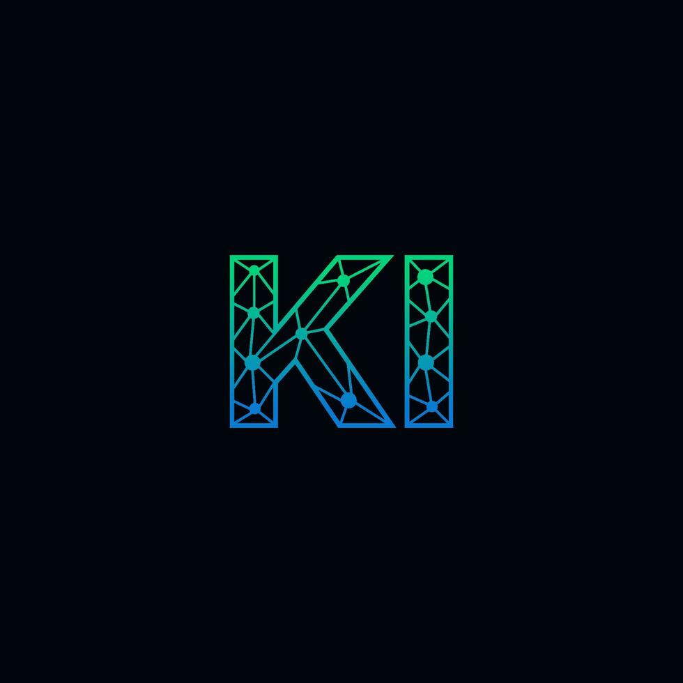 abstract brief ki logo ontwerp met lijn punt verbinding voor technologie en digitaal bedrijf bedrijf. vector