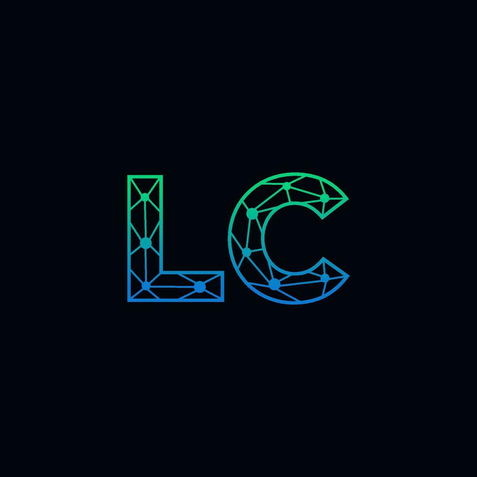 abstract brief lc logo ontwerp met lijn punt verbinding voor technologie en digitaal bedrijf bedrijf. vector