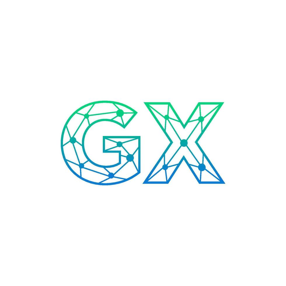 abstract brief gx logo ontwerp met lijn punt verbinding voor technologie en digitaal bedrijf bedrijf. vector