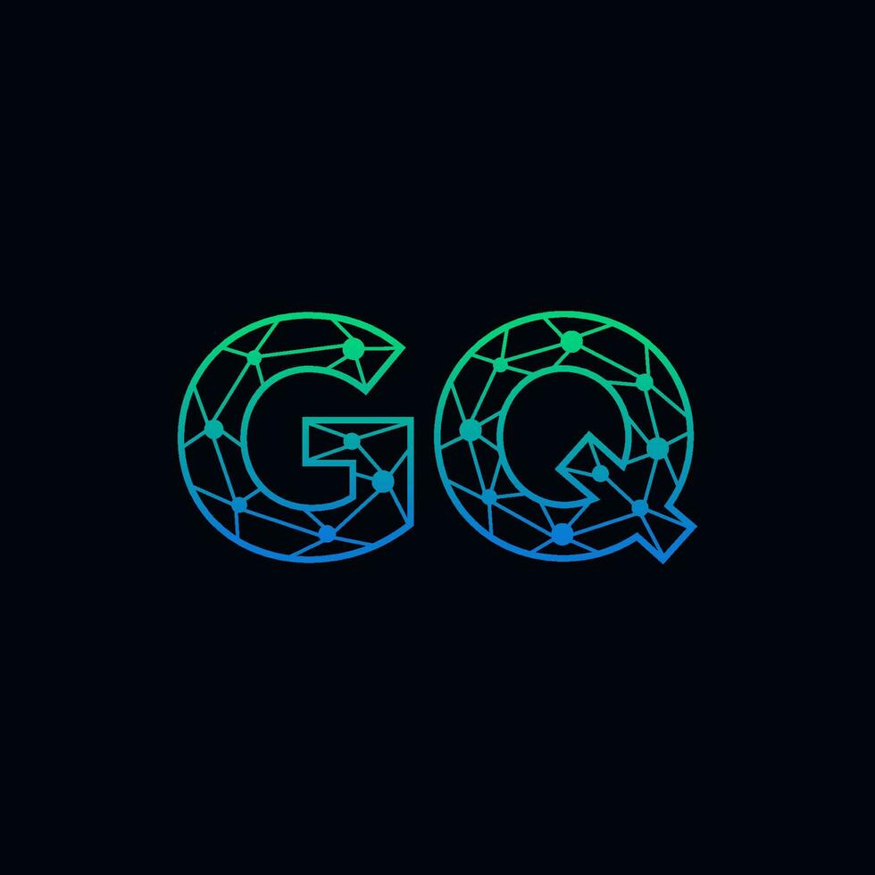 abstract brief gq logo ontwerp met lijn punt verbinding voor technologie en digitaal bedrijf bedrijf. vector