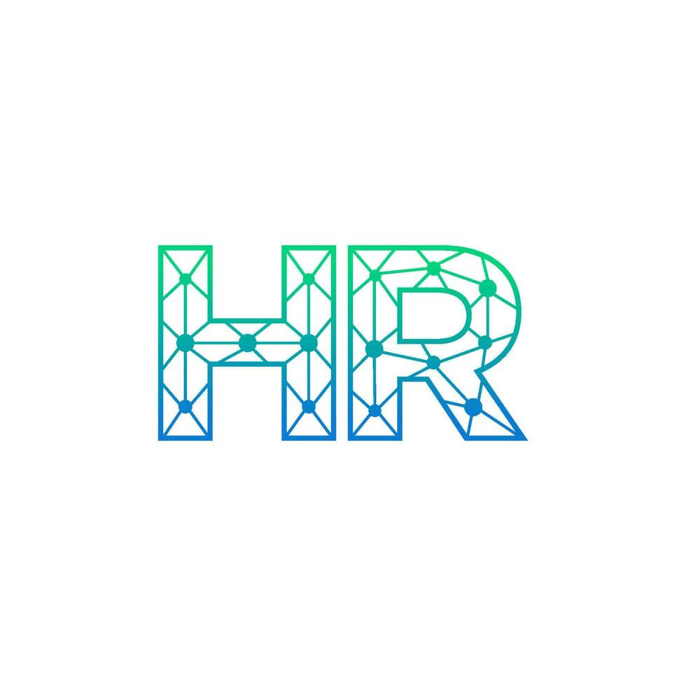 abstract brief hr logo ontwerp met lijn punt verbinding voor technologie en digitaal bedrijf bedrijf. vector