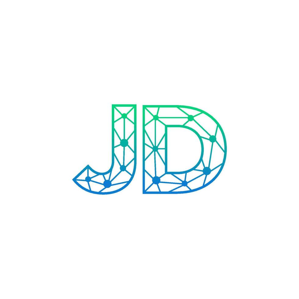 abstract brief jd logo ontwerp met lijn punt verbinding voor technologie en digitaal bedrijf bedrijf. vector