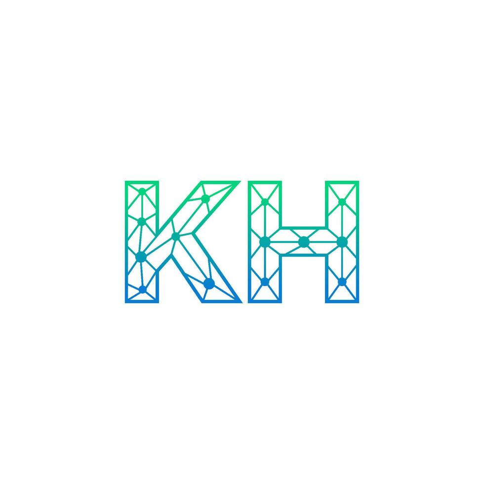 abstract brief kh logo ontwerp met lijn punt verbinding voor technologie en digitaal bedrijf bedrijf. vector