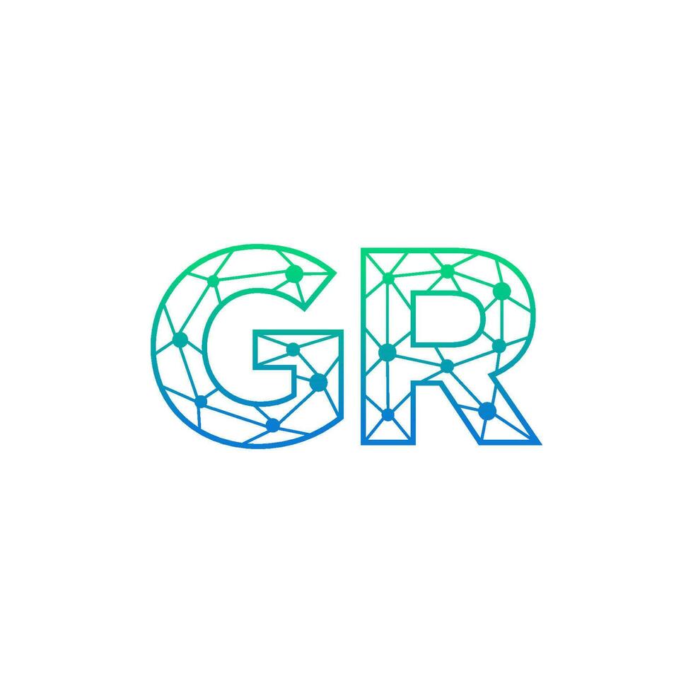 abstract brief gr logo ontwerp met lijn punt verbinding voor technologie en digitaal bedrijf bedrijf. vector
