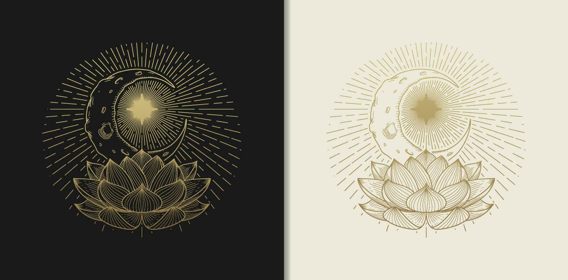 gouden lotus bloesem een hemel- symfonie vector