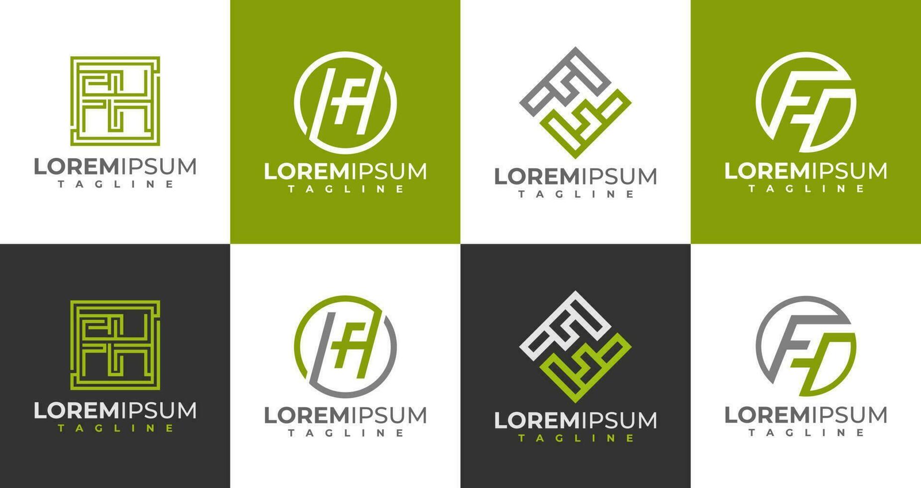 modern lijn brief f h fh logo ontwerp sjabloon. minimalistische eerste fh hf logo. vector