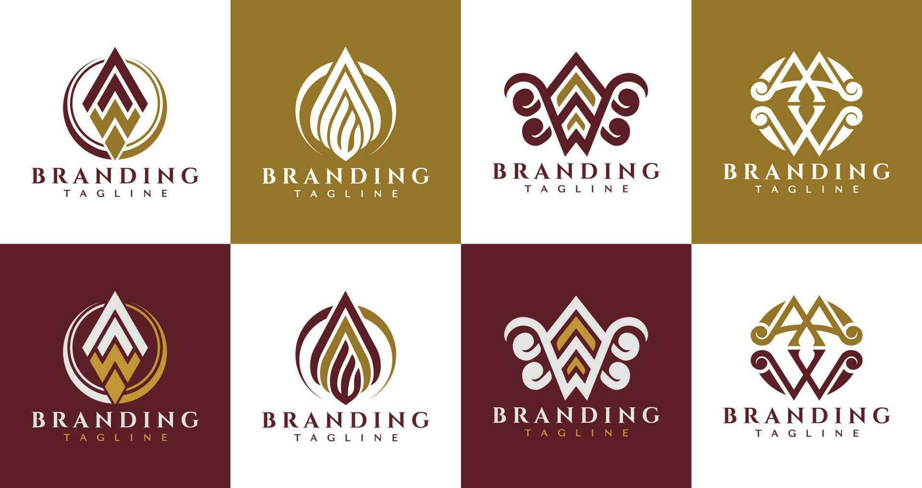 luxe eerste een w aw aaw logo ontwerp. elegantie brief aaw weg logo branding vector