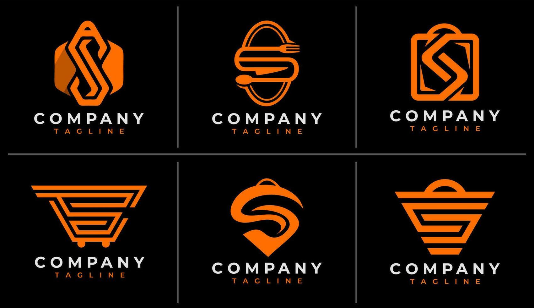 minimalistische boodschappen doen zak en trolley brief s logo ontwerp. markt eerste s logo. vector