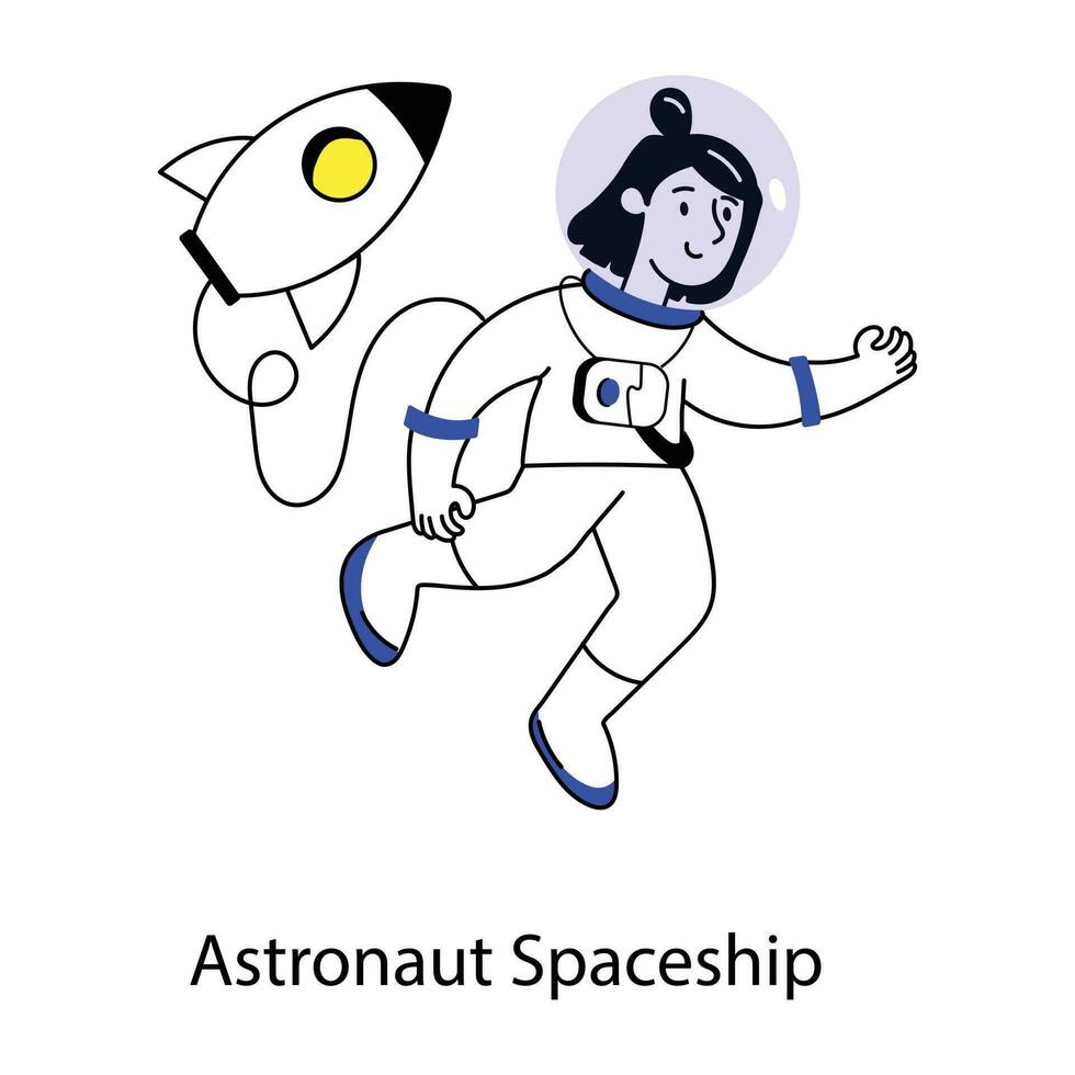 modieus astronaut ruimteschip vector