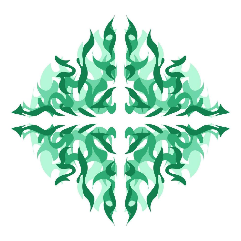 groen kleur tribal illustratie met schaduw vector