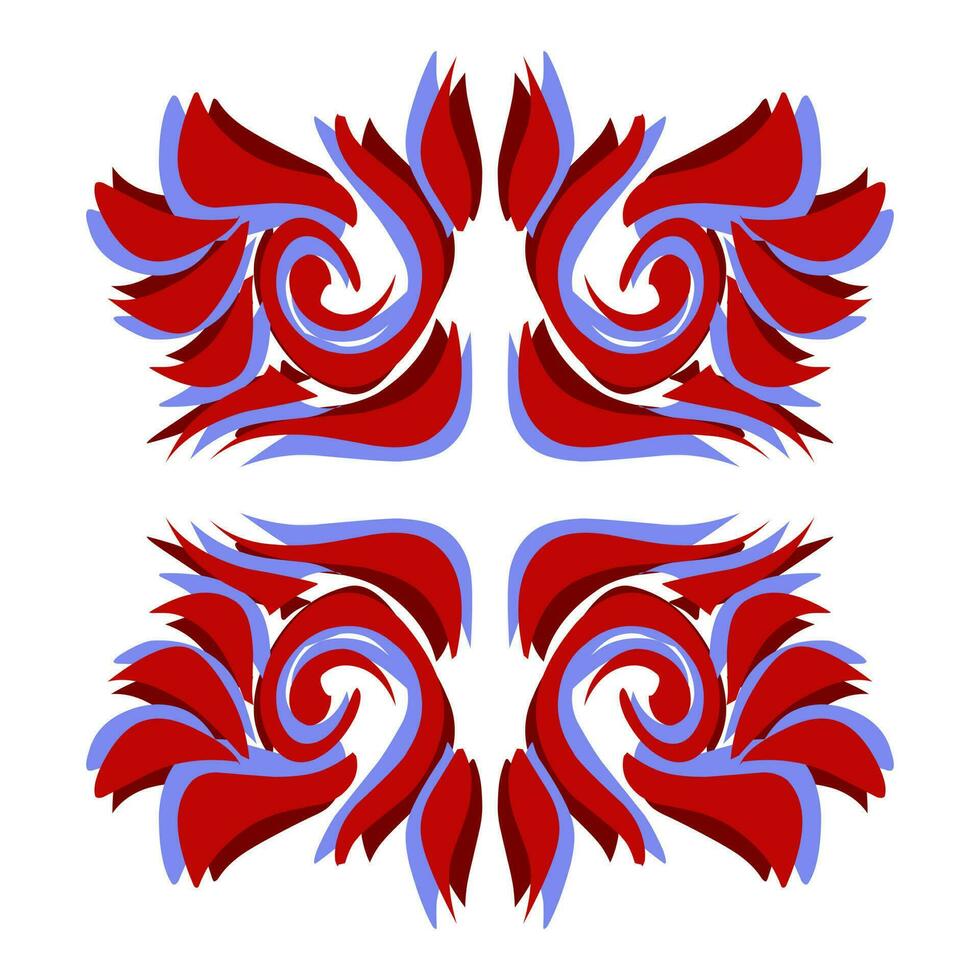 illustratie van rood tribal tatoeëren met blauw schaduw vector