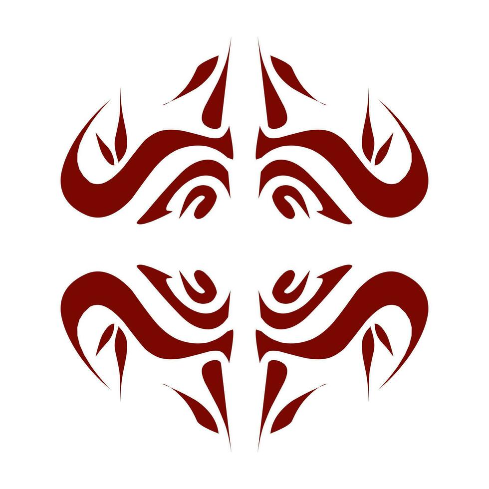 kastanjebruin kleur tribal ontwerp illustratie. perfect voor tatoeages, stickers, pictogrammen, logo's, hoeden, behang elementen vector