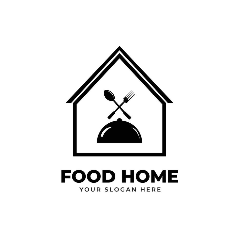 huis voedsel restaurant logo ontwerp vector sjabloon