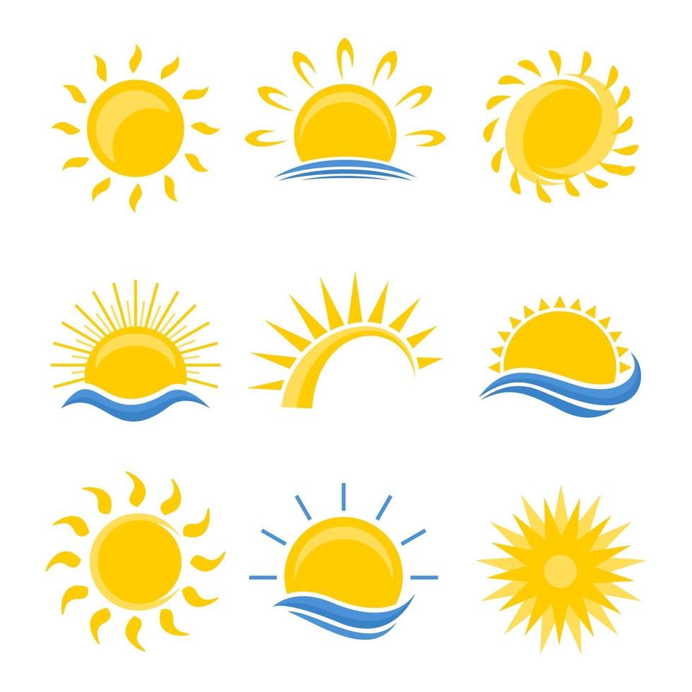 set van zon logo vector