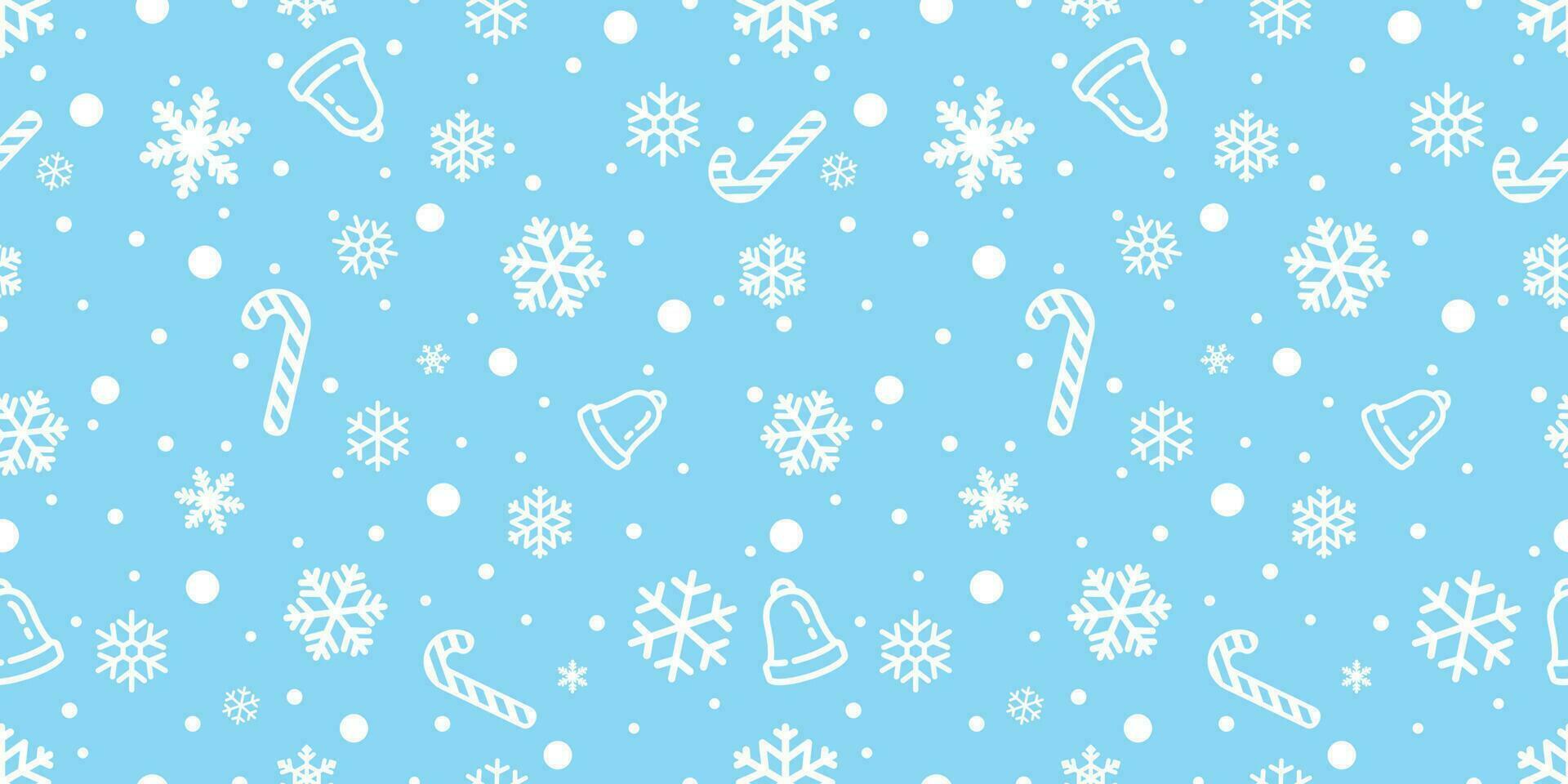 sneeuwvlok naadloos patroon vector Kerstmis sneeuw Kerstmis de kerstman claus snoep riet klok sjaal geïsoleerd herhaling behang tegel achtergrond illustratie geschenk omhulsel papier