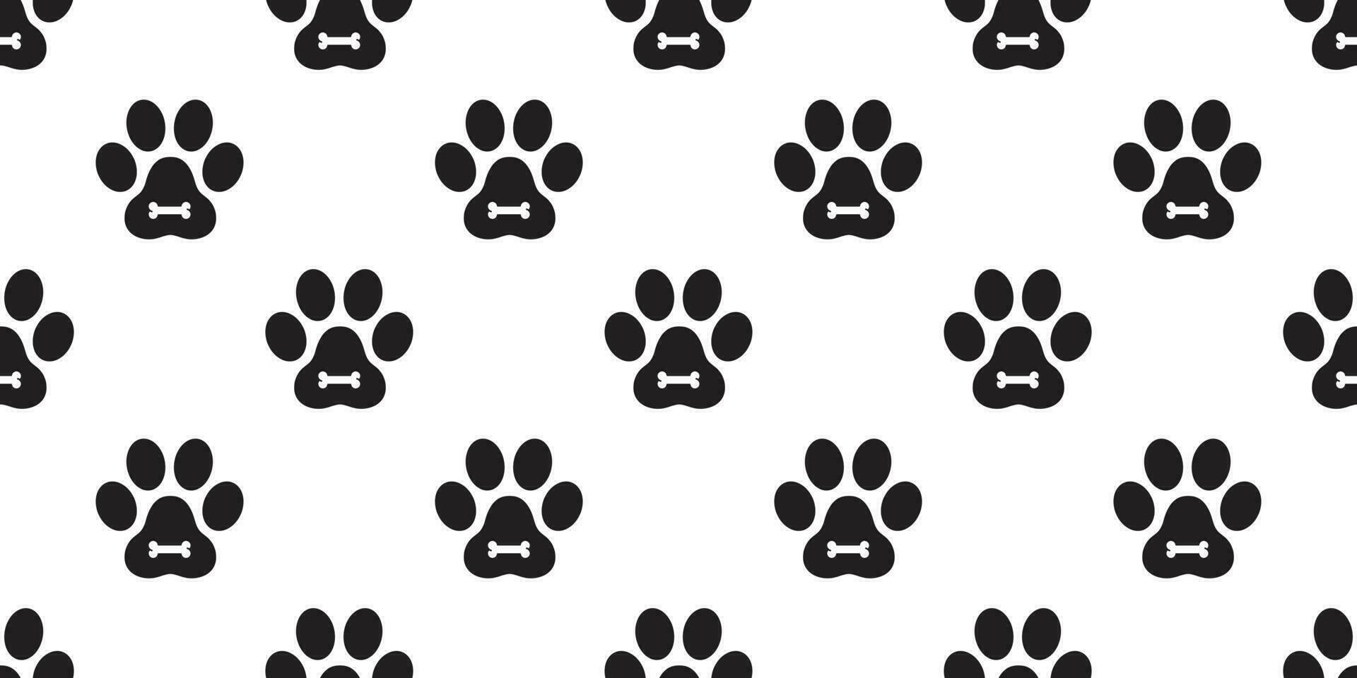 hond poot naadloos patroon vector kat poot puppy bot voet afdrukken katje sjaal geïsoleerd herhaling behang tegel achtergrond illustratie