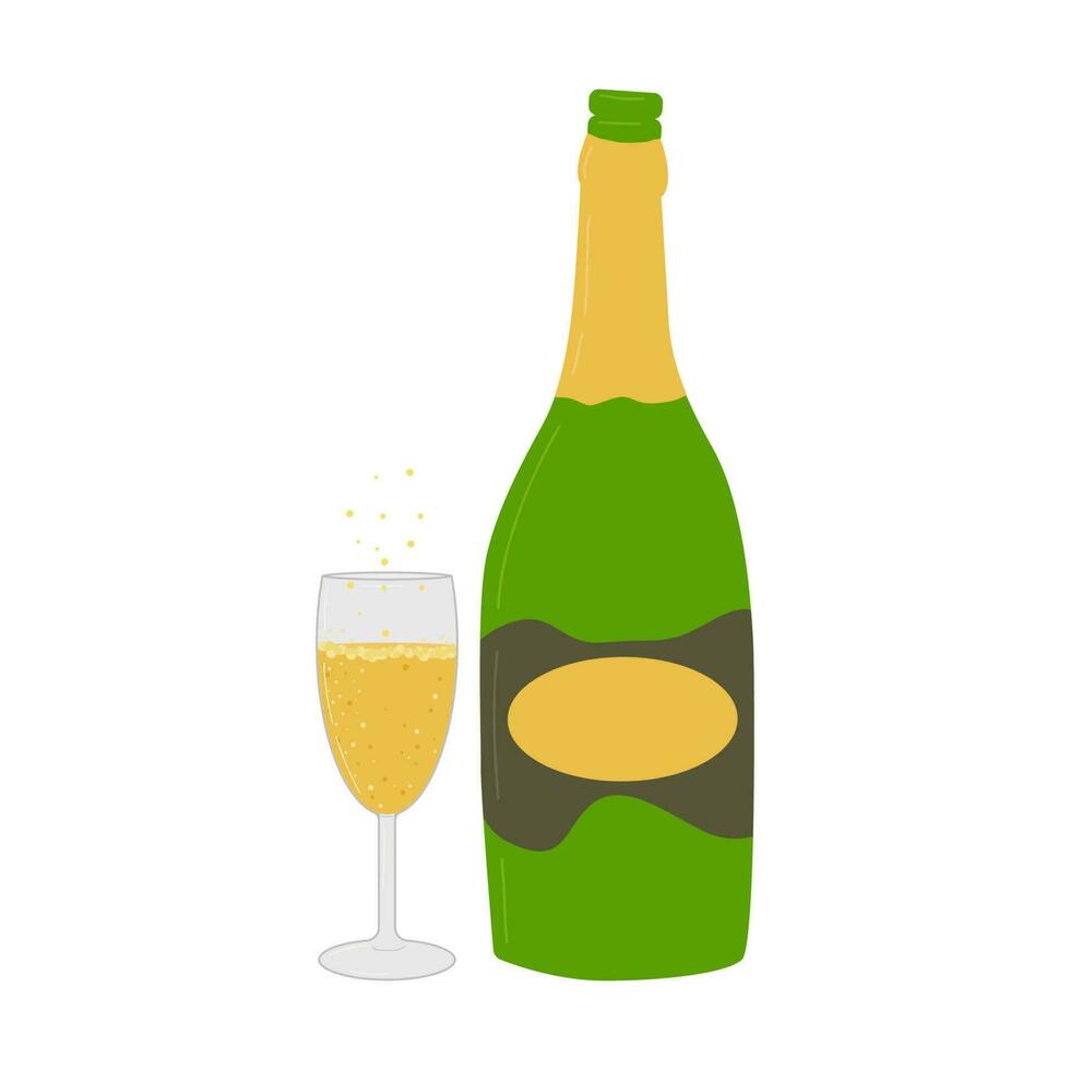 Champagne drinken geïsoleerd Aan een wit achtergrond. vector