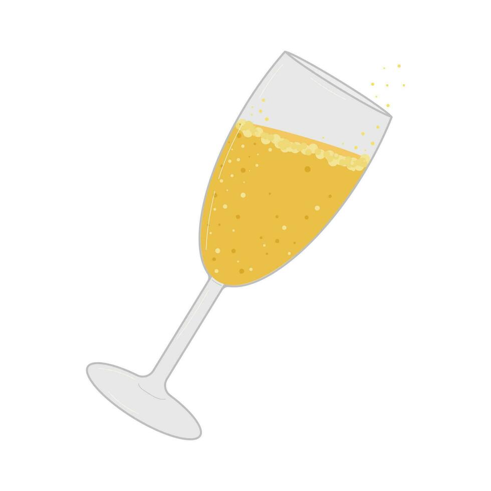 Champagne drinken geïsoleerd Aan een wit achtergrond. vector