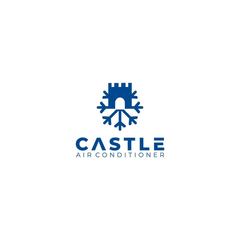 kasteel winter logo ontwerp vector
