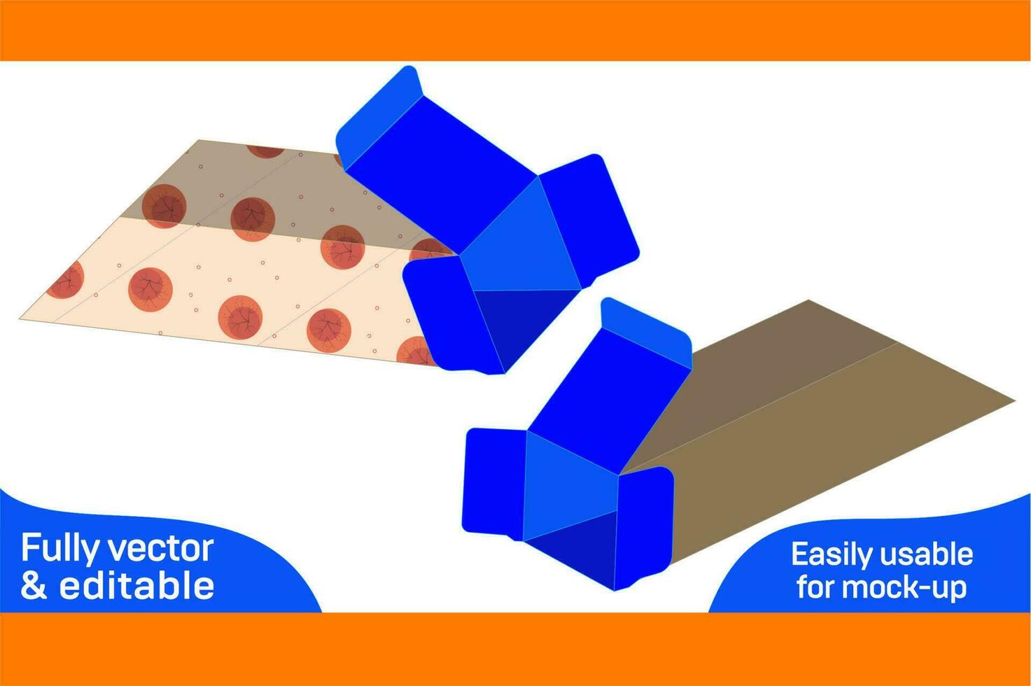 creatief gestanste of kunstmatig doos dieline sjabloon met 3d geven het dossier kleur veranderlijk en bewerkbare 3d doos vector
