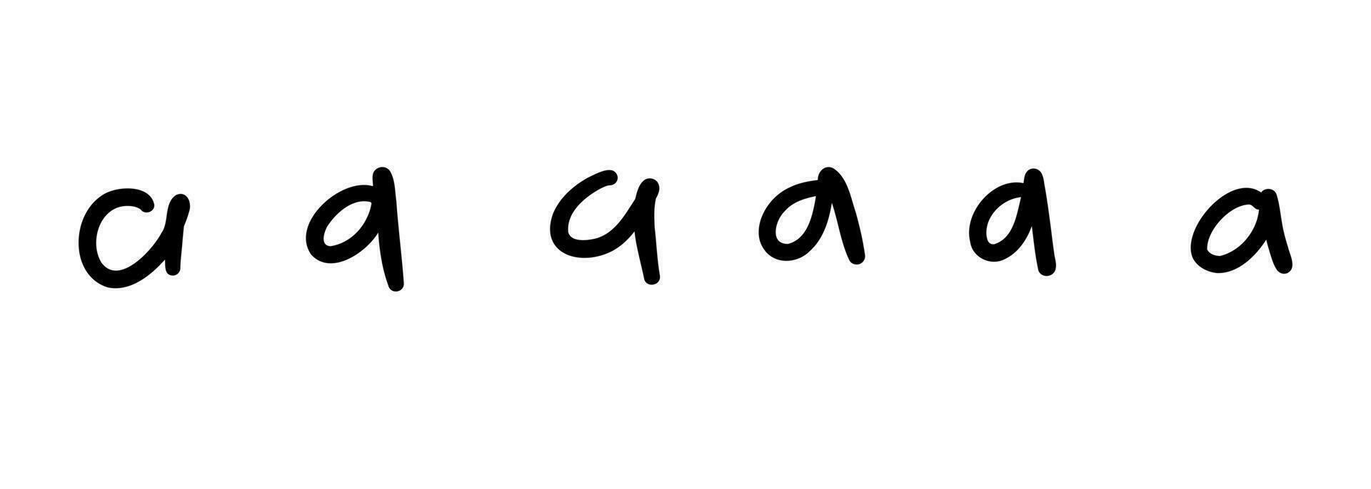 handgeschreven gemakkelijk zwart Engels Latijns abc alfabet brief symbool. vector illustratie in hand- getrokken tekenfilm tekening stijl geïsoleerd Aan wit achtergrond. voor kinderen boek, decoreren, kaart, aan het leren, logo.