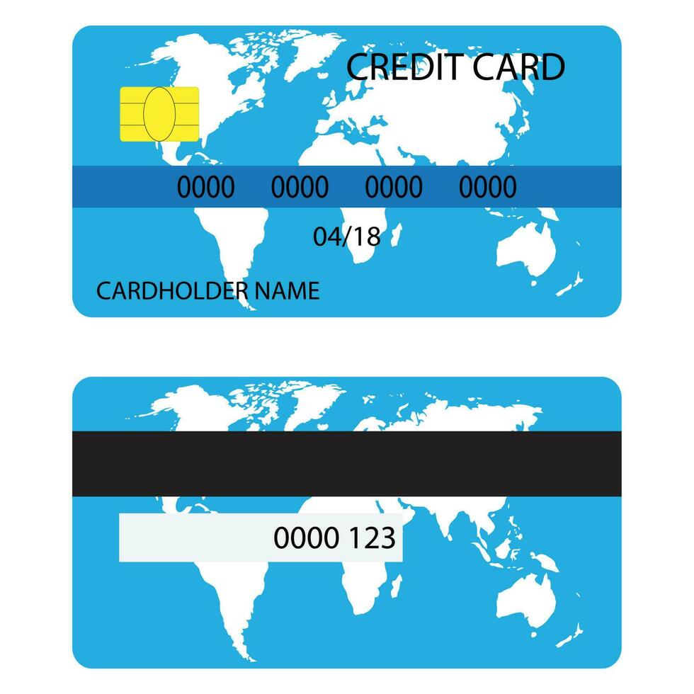 credit kaart met wereld kaart vector