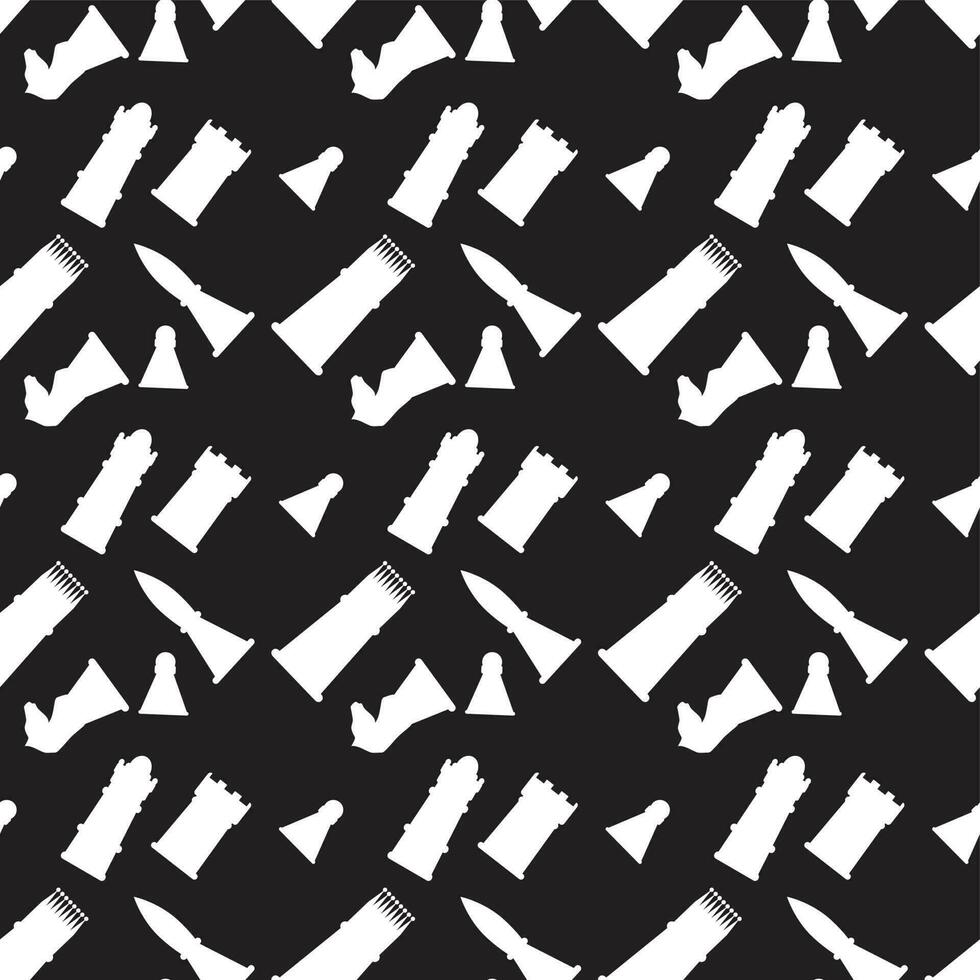 naadloos monochroom patroon met schaak figuren vector