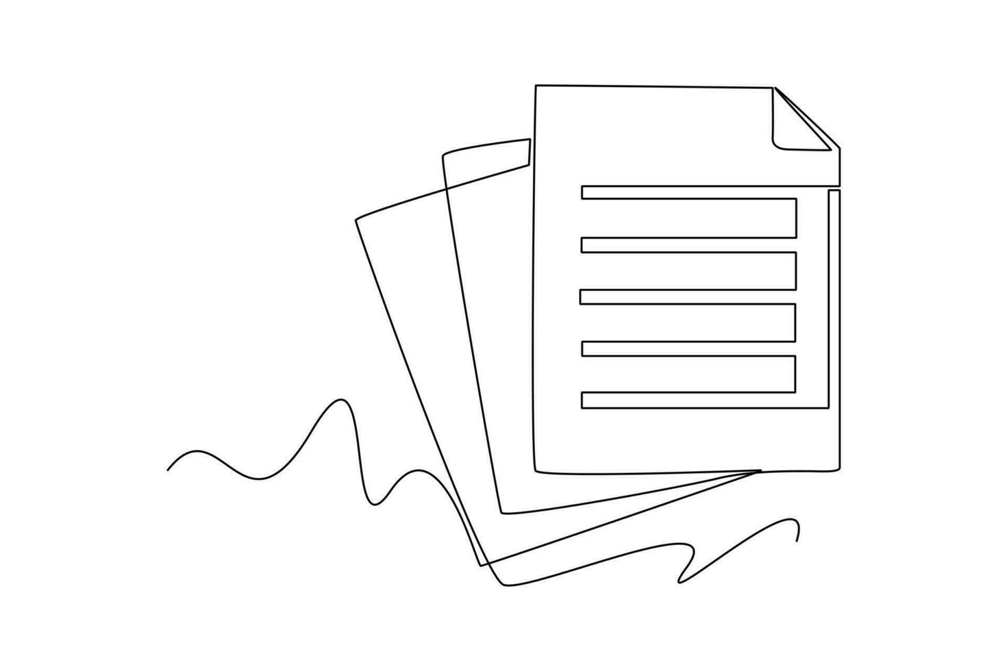 doorlopend een lijn tekening drie lakens van bedrijf documenten. document dun concept. single lijn tekening ontwerp grafisch vector illustratie