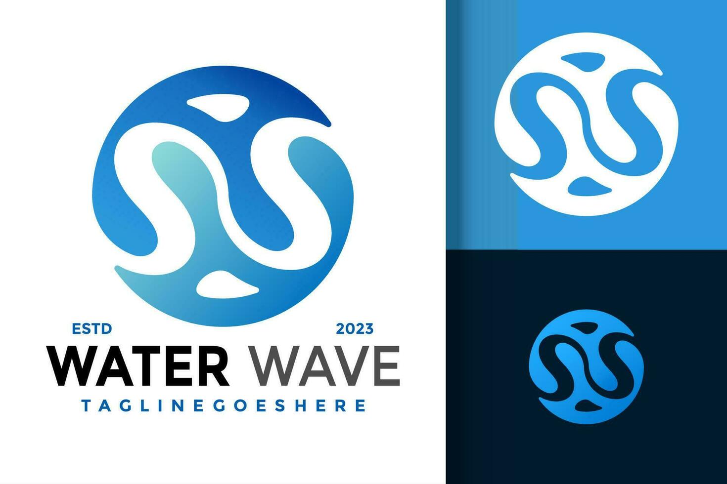 brief n water golven logo vector icoon illustratie