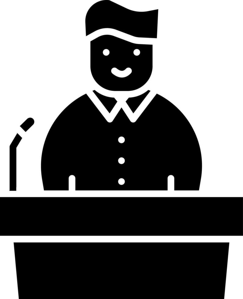 illustratie van politicus icoon in glyph stijl. vector