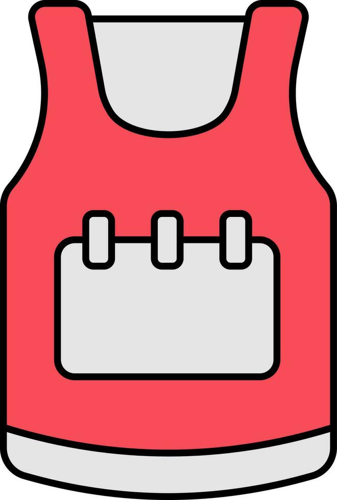 sport mouwloos t-shirt icoon in rood en grijs kleur. vector