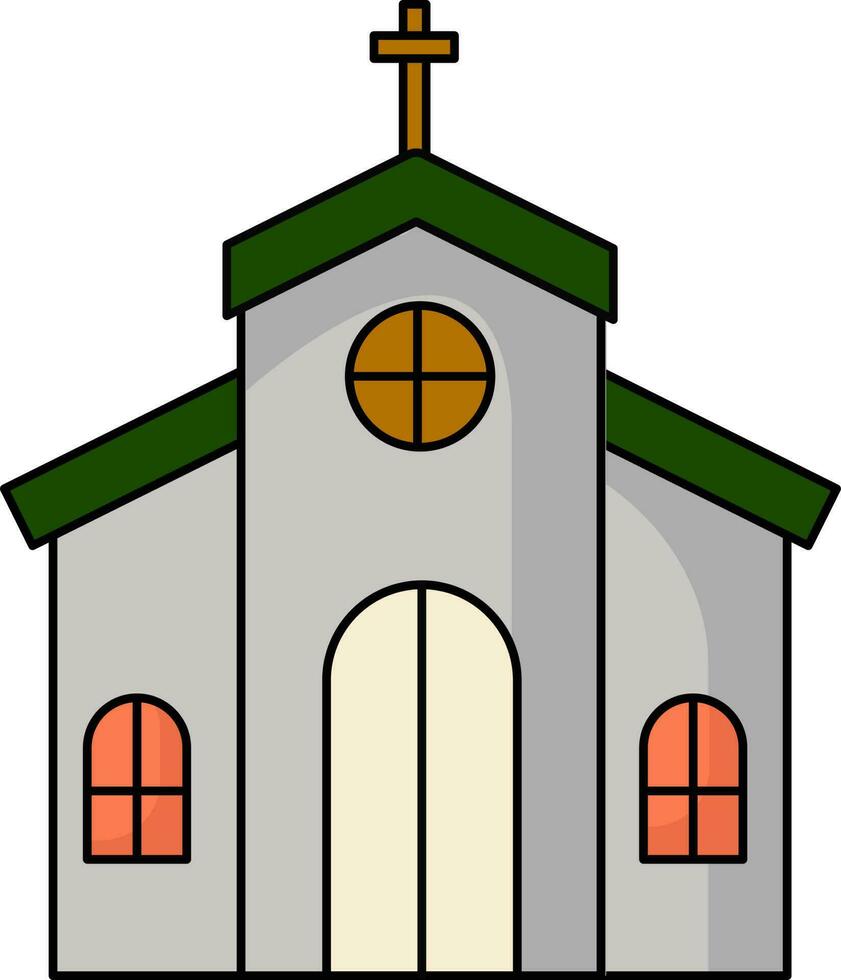 geïsoleerd kerk icoon in vlak stijl. vector