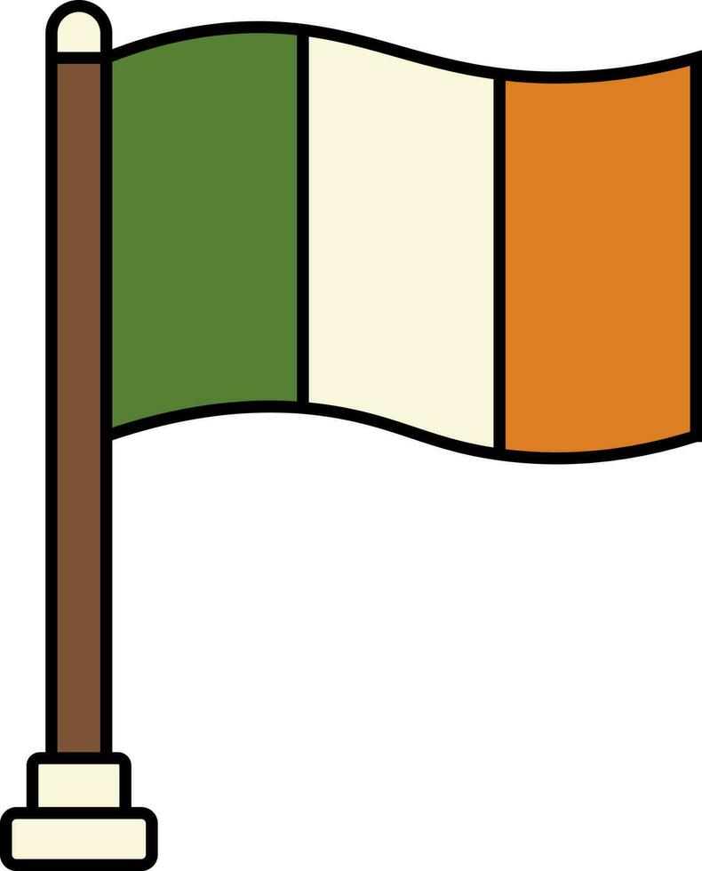 golvend Ierland vlag icoon in vlak stijl. vector