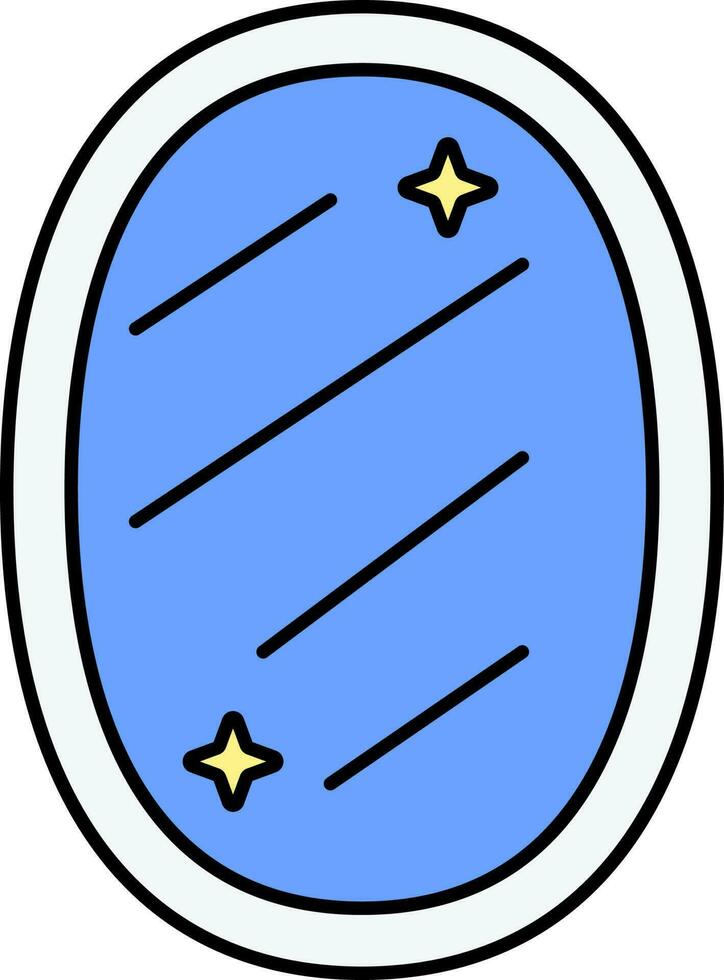 schoon spiegel icoon in blauw en wit kleur. vector