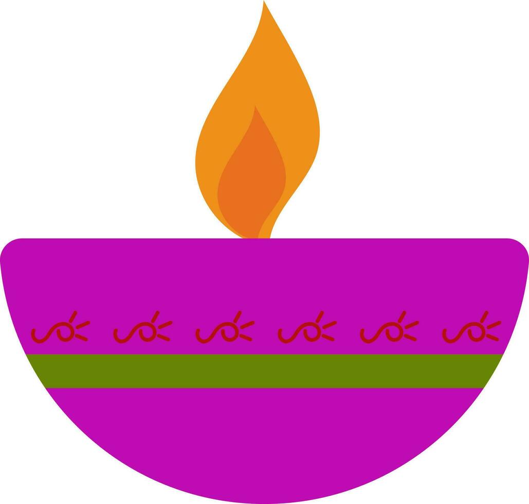 kleurrijk illustratie van brandend olie lamp icoon. vector