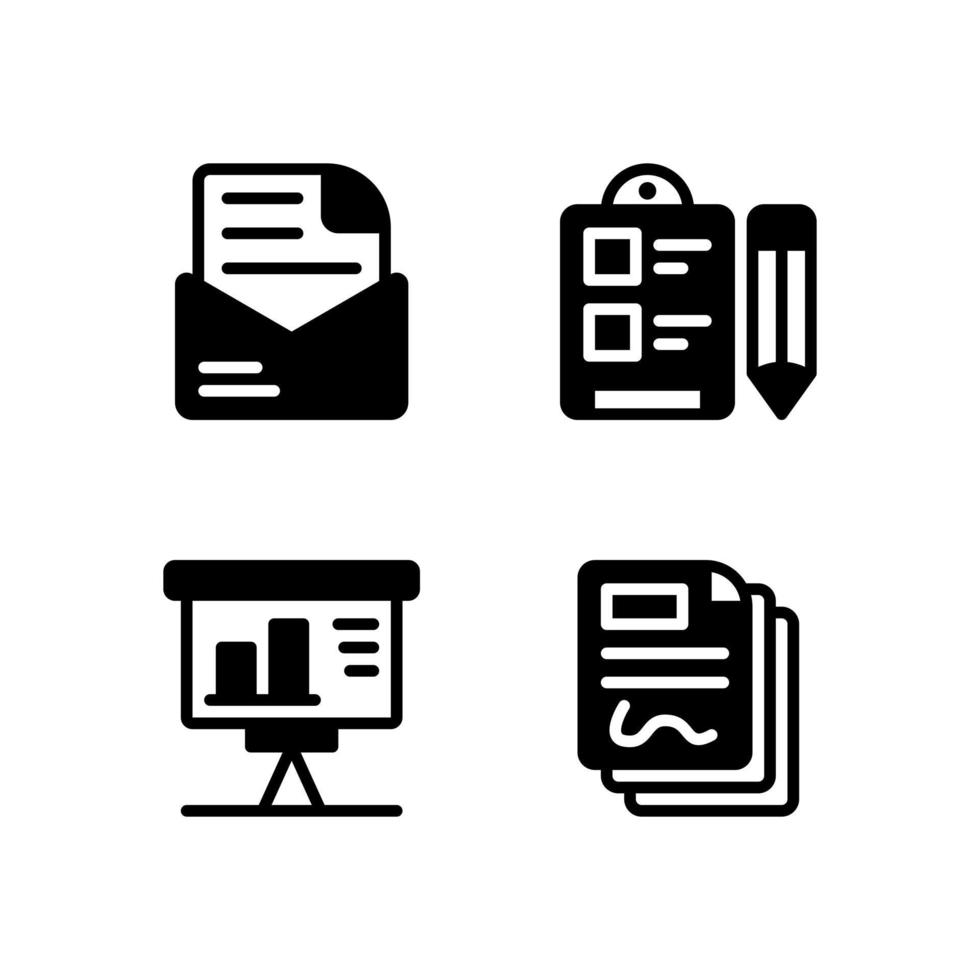 vectorillustratie van e-mail klembord presentatie document glyph pictogram vector