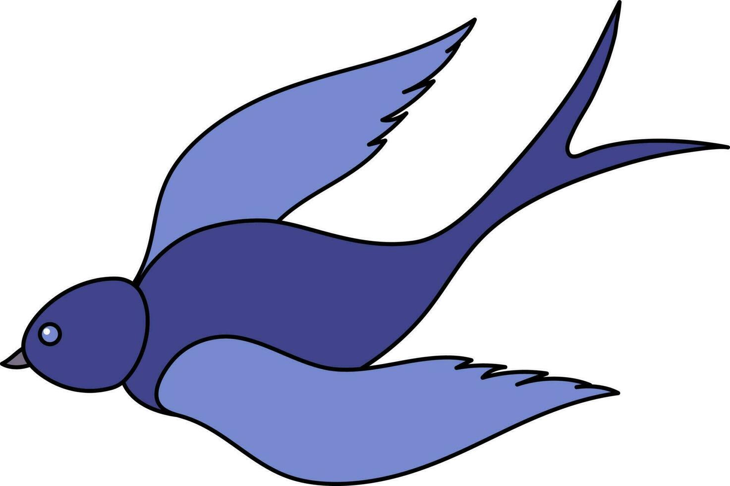 vlak stijl dood of gewond slikken vogel blauw icoon. vector