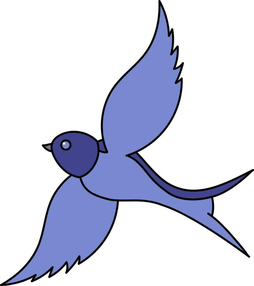 vector illustratie van vlieg blauw slikken.