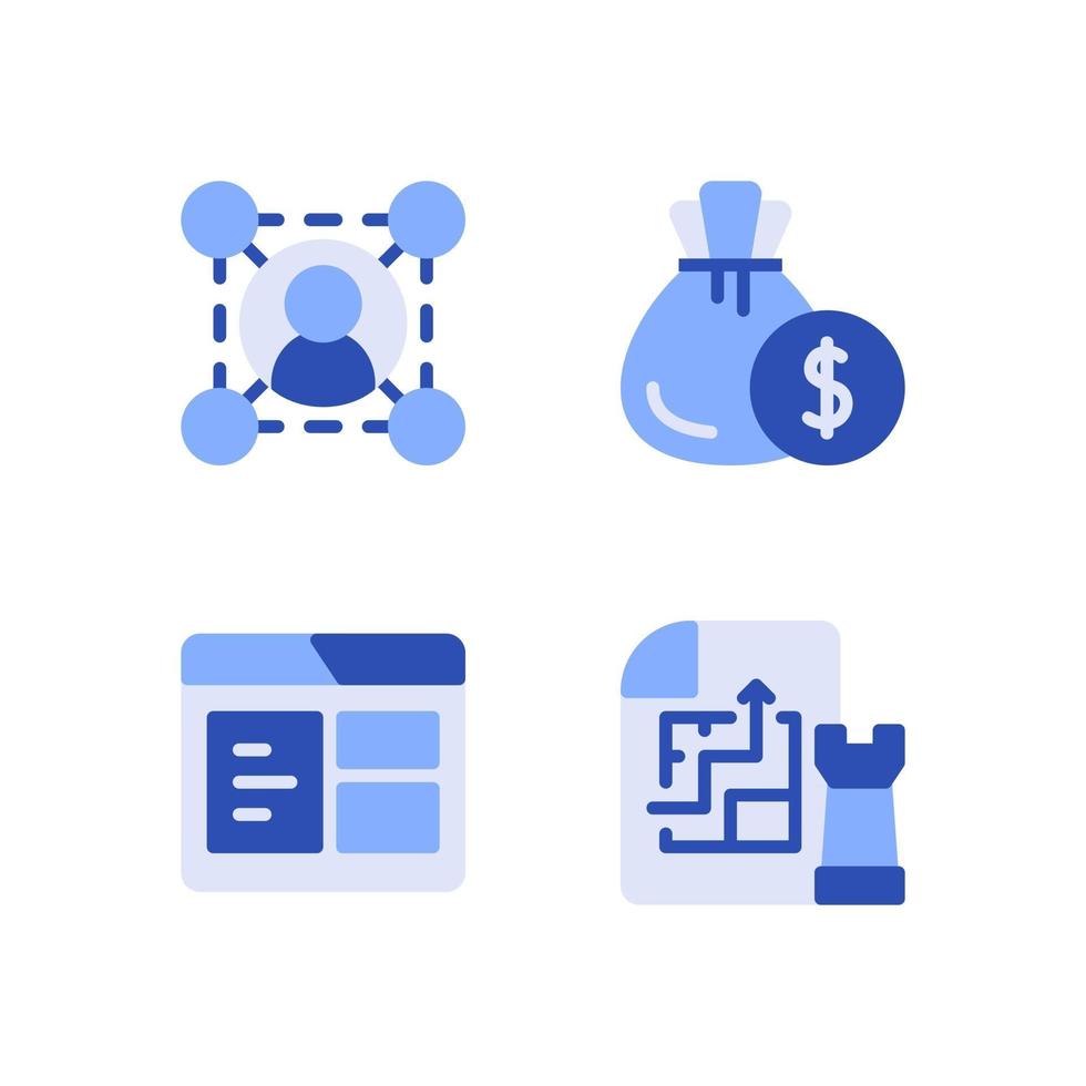 vectorillustratie van netwerkbegroting browserstrategie blauw pictogram vector