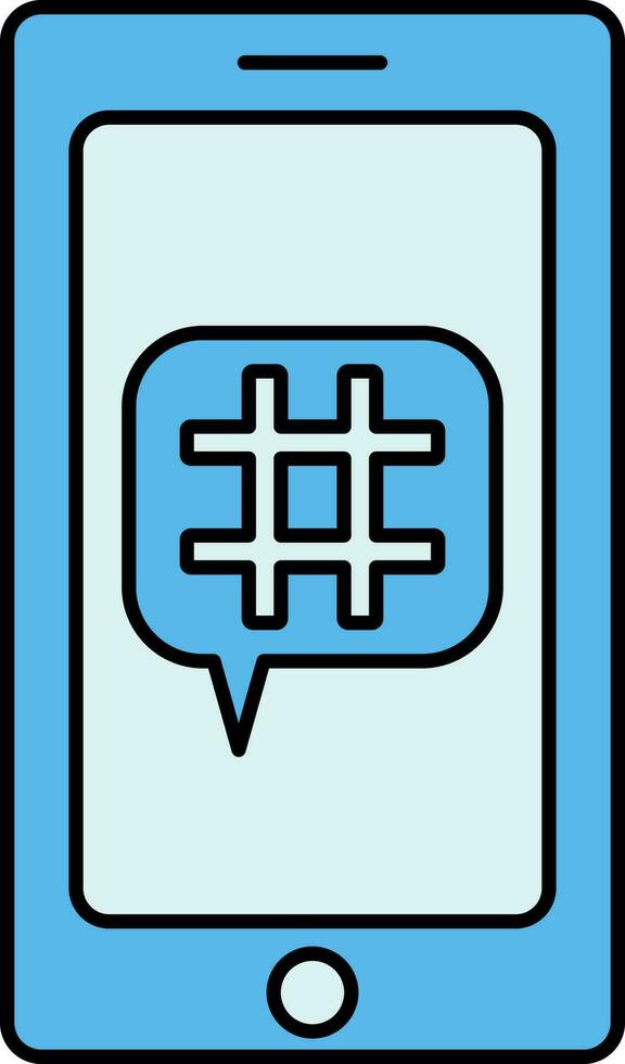 hekje met smartphone icoon in blauw kleur. vector