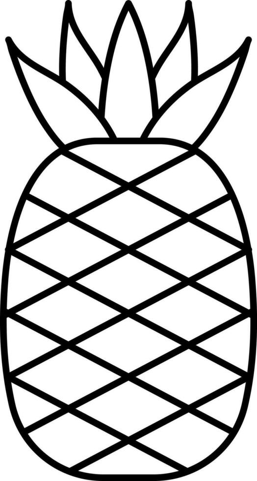 zwart lijn kunst illustratie van ananas icoon. vector