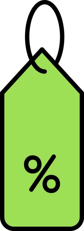 korting label icoon in groen kleur. vector