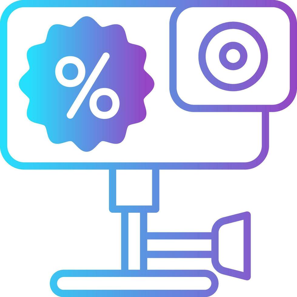 kleurrijk actie camera met korting etiket icoon. vector
