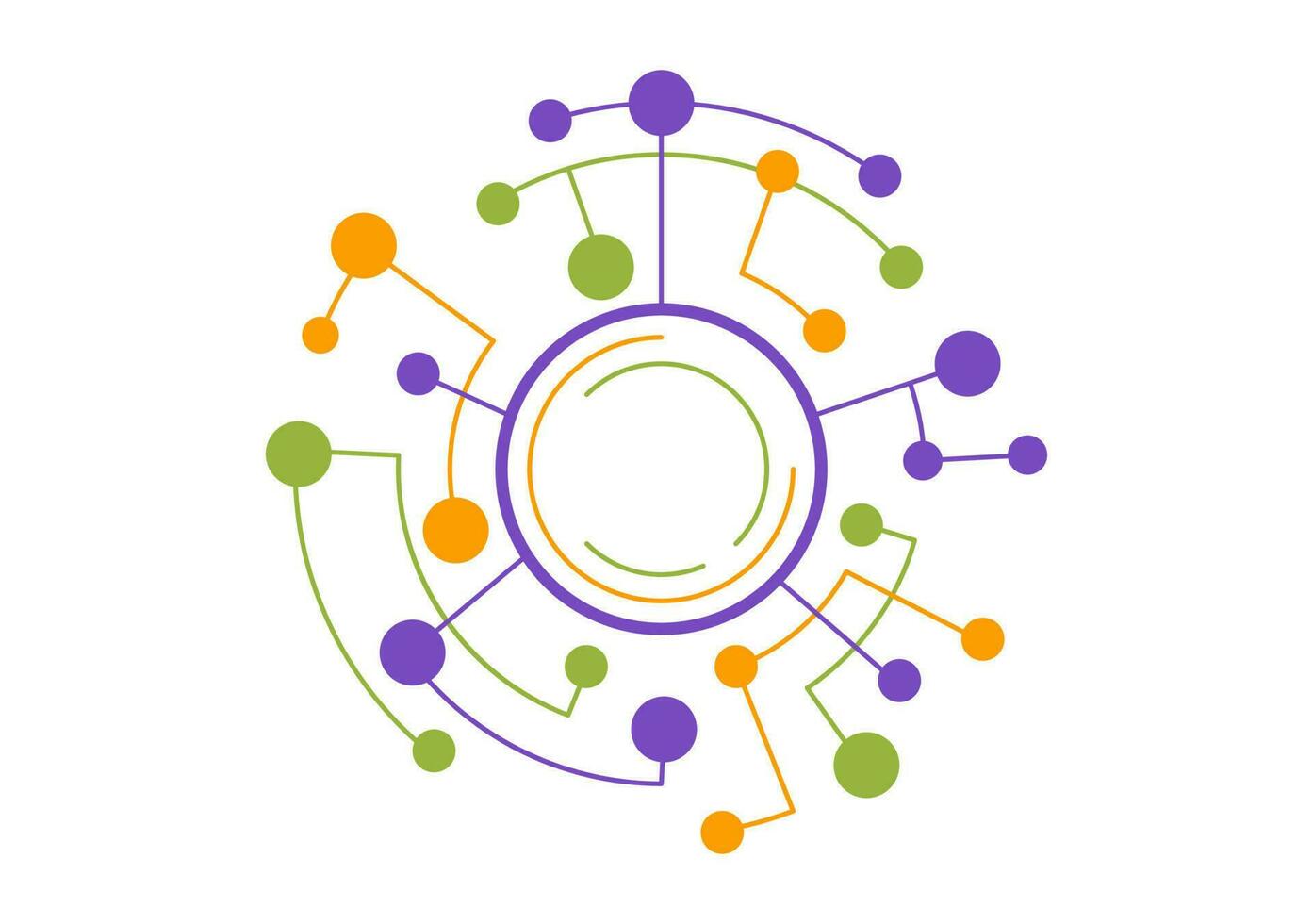 abstract sociaal netwerk vector illustratie met veelhoekige cirkels vormen, moleculen technologie en Verbinden dots of lijnen in hand- getrokken Sjablonen