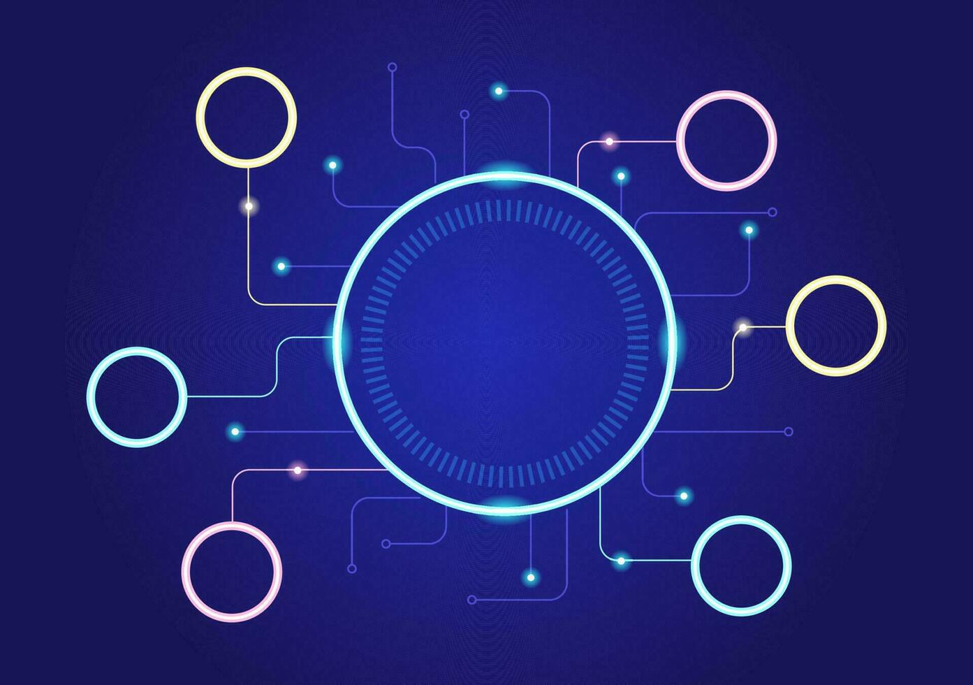 abstract sociaal netwerk vector illustratie met veelhoekige cirkels vormen, moleculen technologie en Verbinden dots of lijnen in hand- getrokken Sjablonen