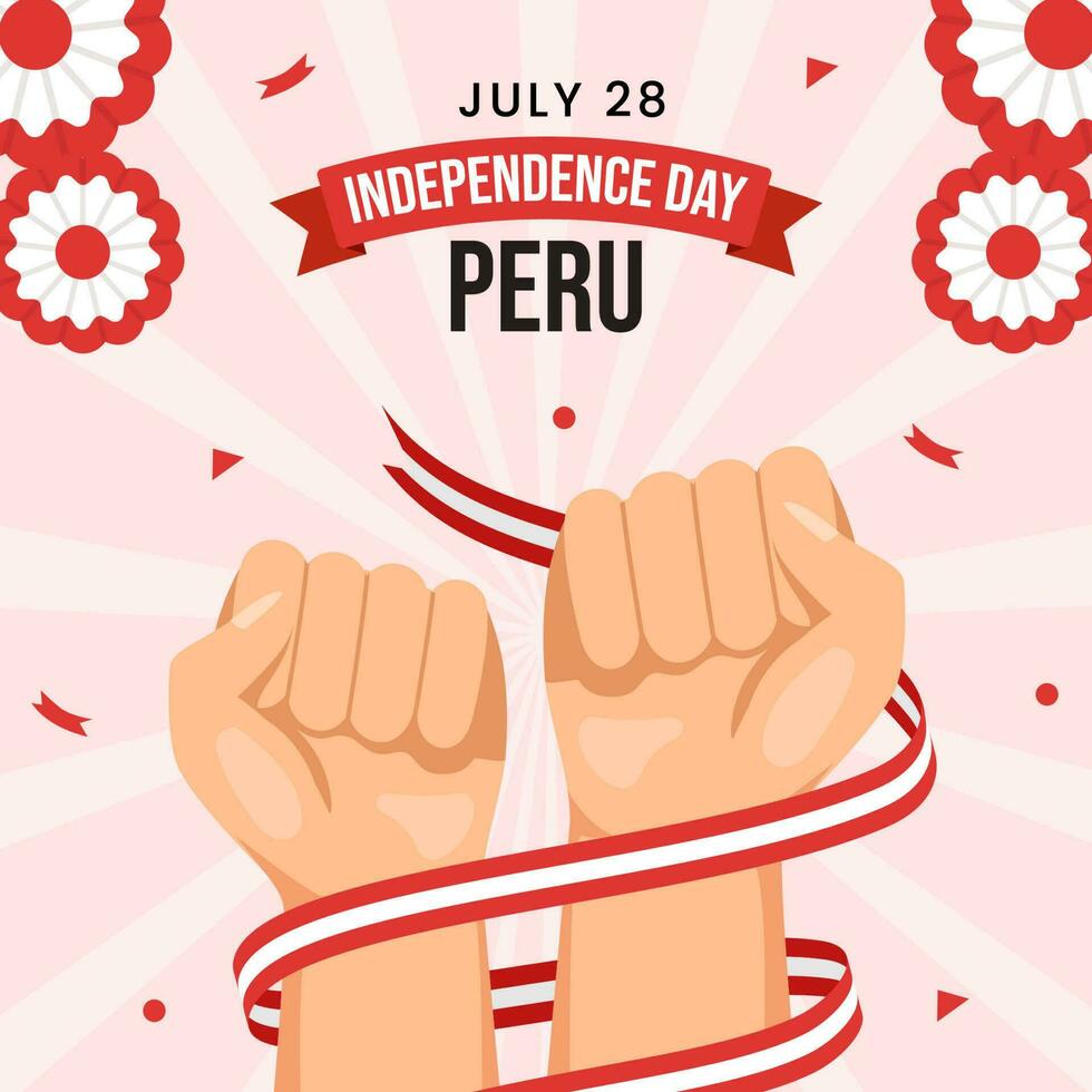 Peru onafhankelijkheid dag sociaal media achtergrond illustratie tekenfilm hand- getrokken Sjablonen vector