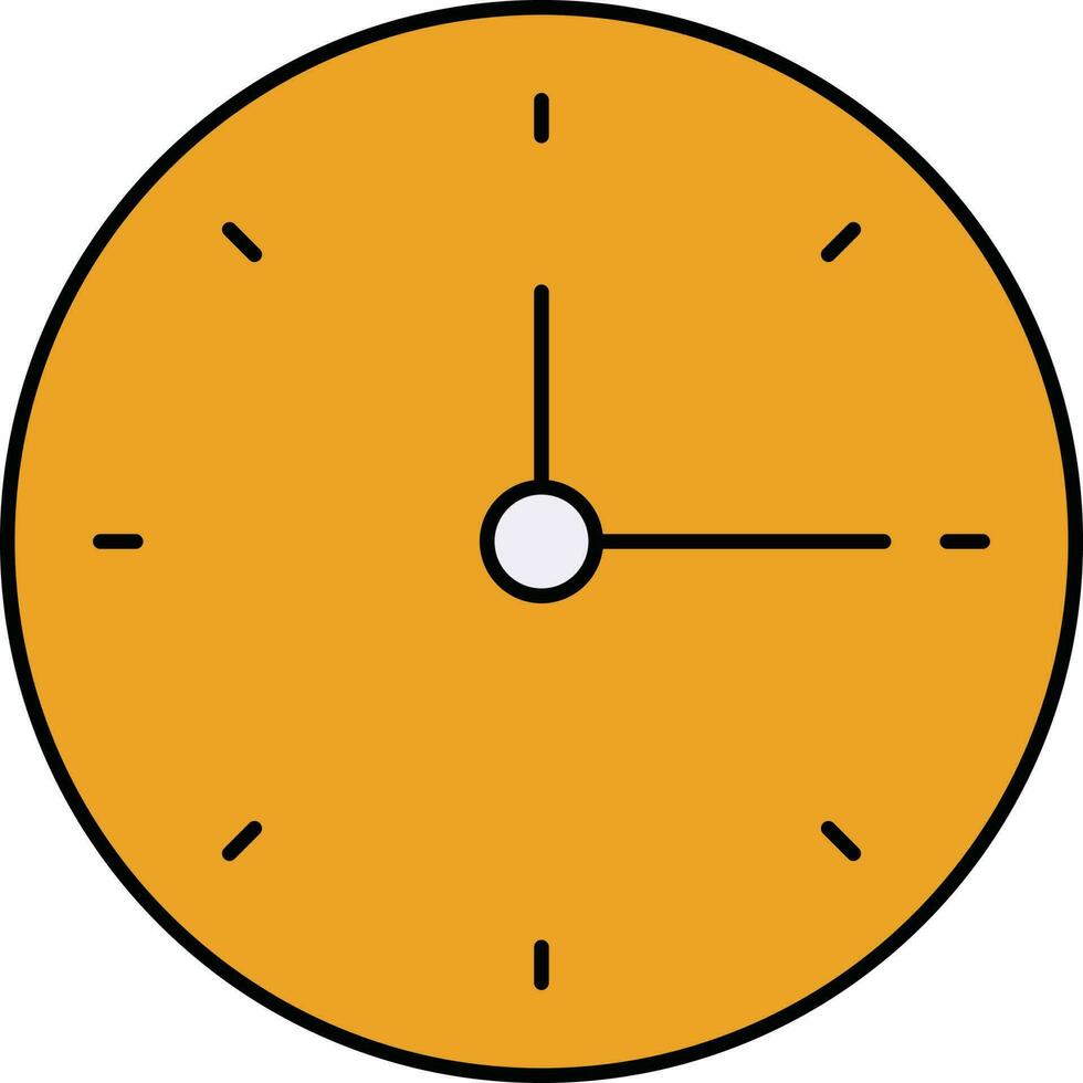 geïsoleerd klok icoon in geel en wit kleur. vector
