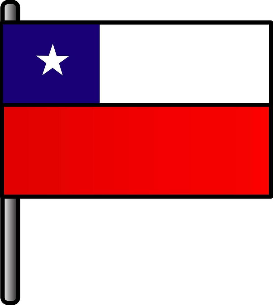 Chili vlag icoon in vlak stijl. vector